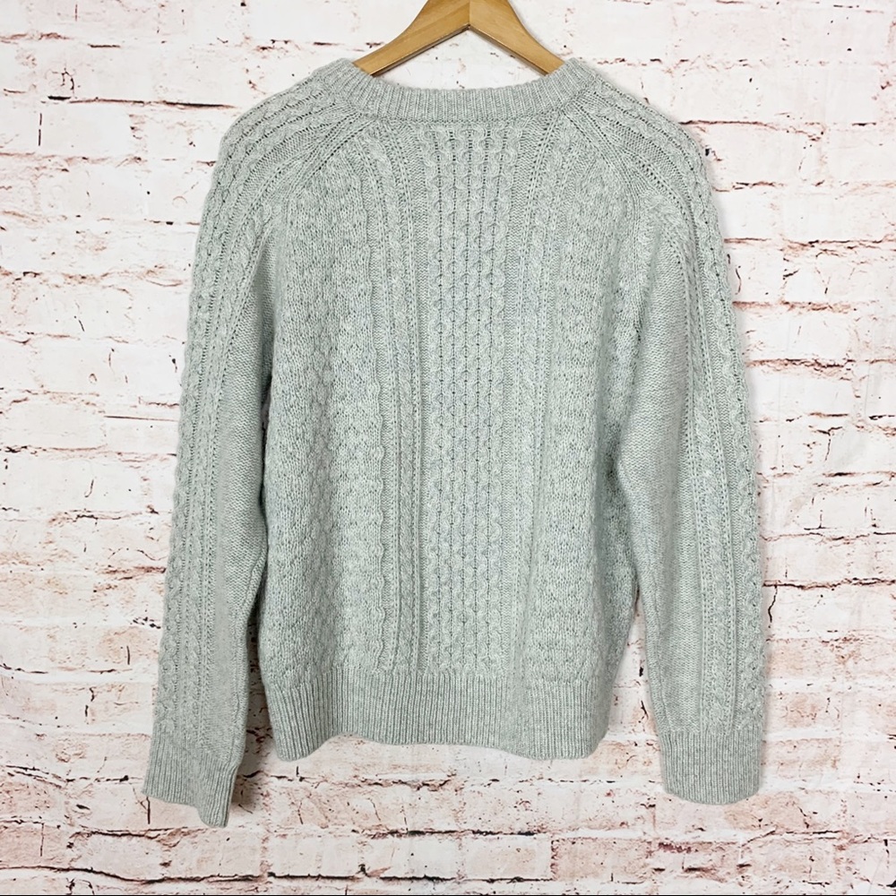 J Crew Popcorn Cable Gray Sweater Size XL - Picture 7 of 8